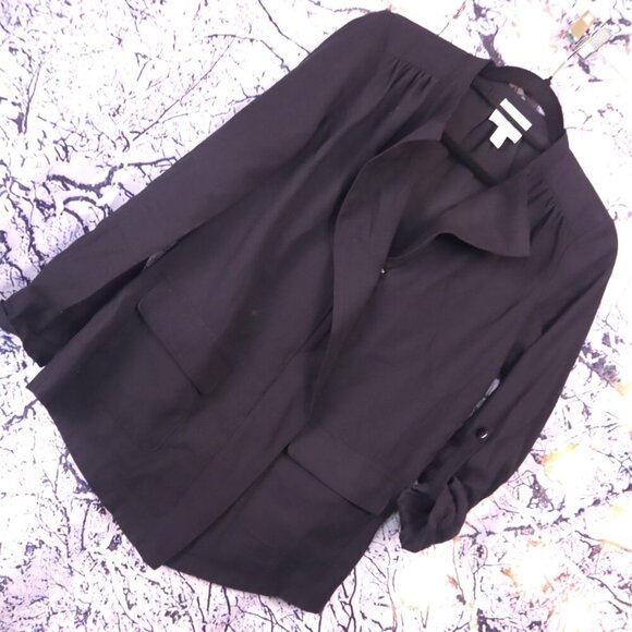 Nine West Jackets & Blazers - RUFFLED JACKET XS Nine West Black Blazer Office Work Casual Spring Fall Goth Y2K